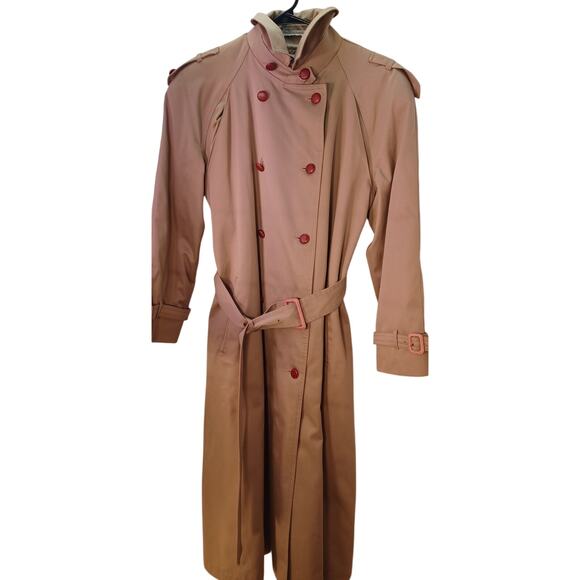 VTG 70s 80s Misty Harbor Long Trench Coat Wool Lined Size Small Tan Timeless - Picture 1 of 9